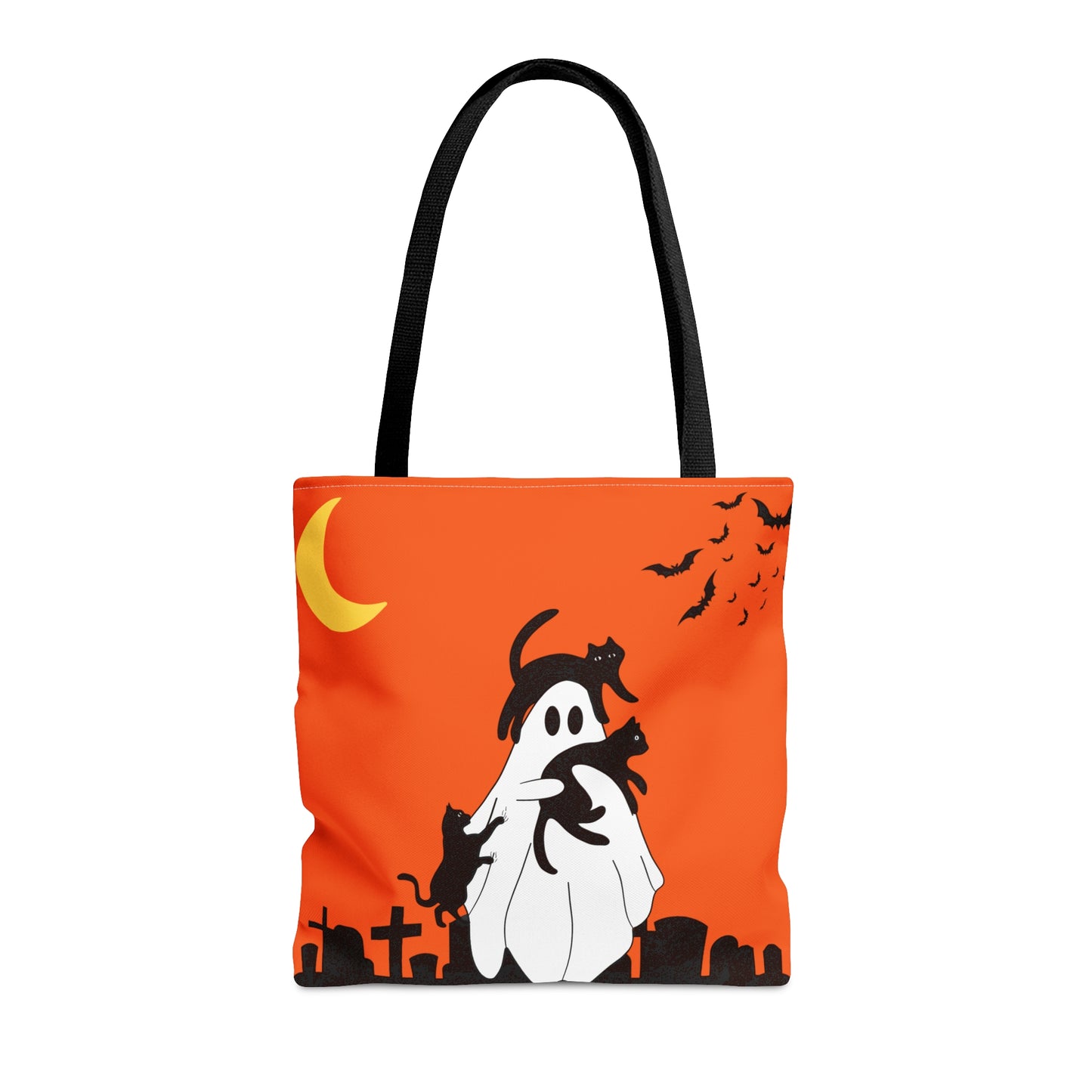 Halloween Ghost with Cats Tote Bag