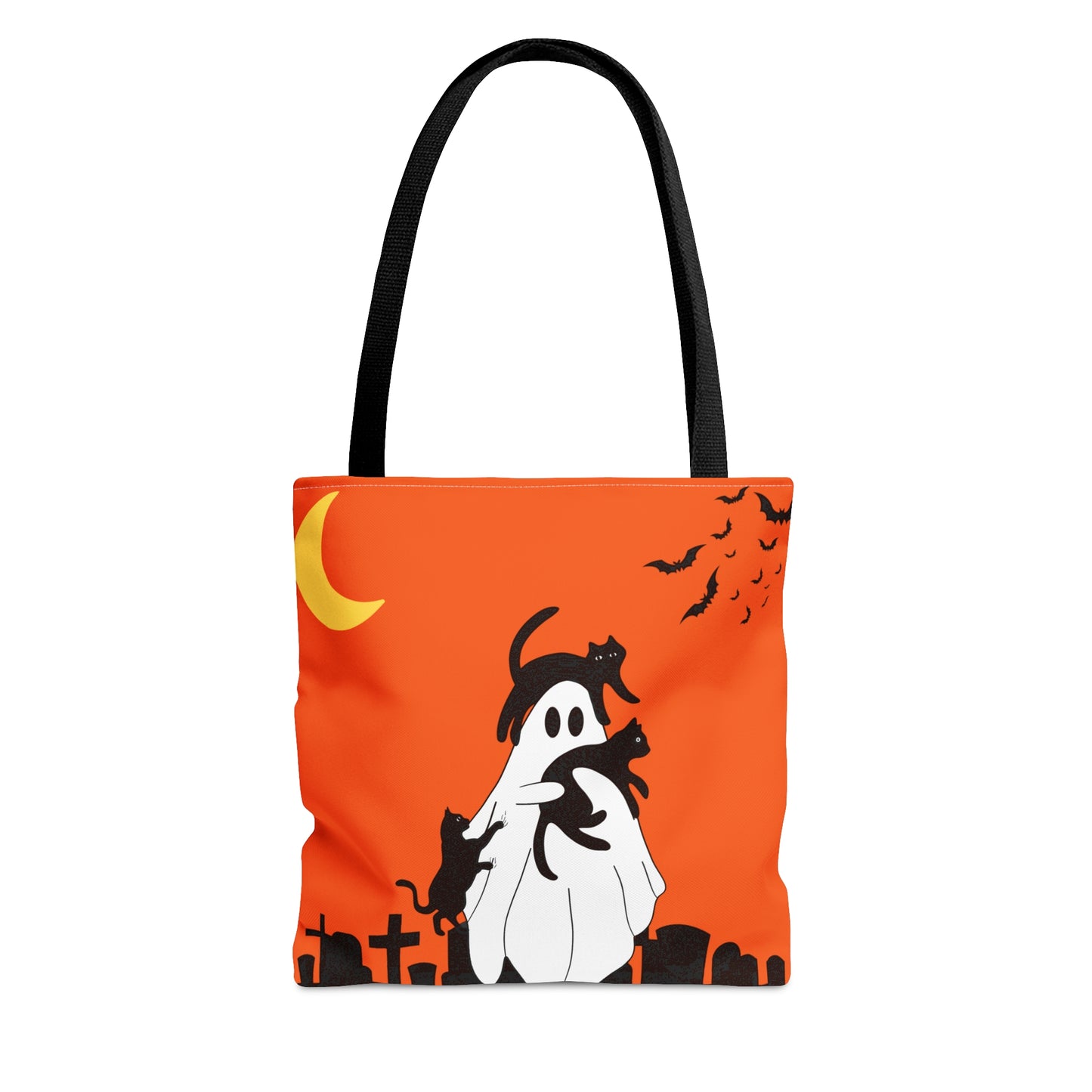 Halloween Ghost with Cats Tote Bag