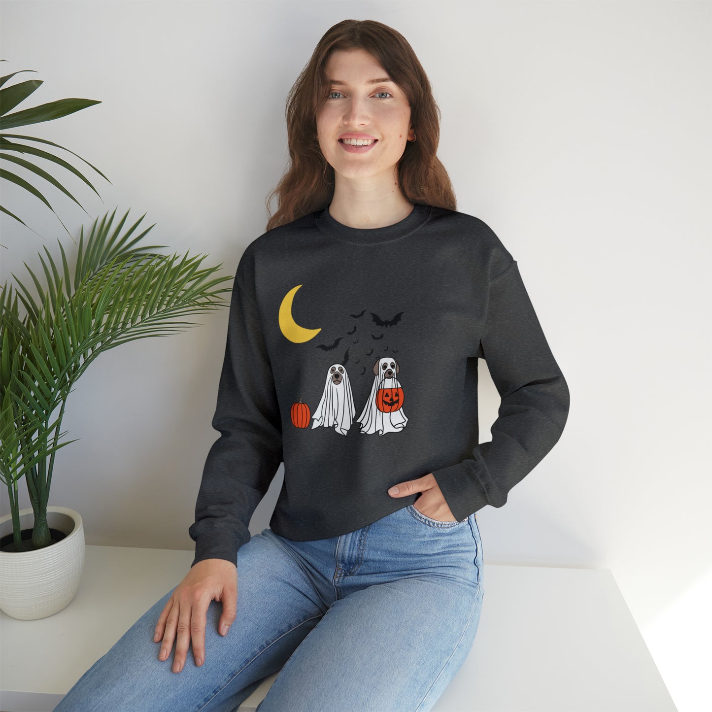 Halloween Ghost Pups Heavy Blend™ Crewneck Sweatshirt