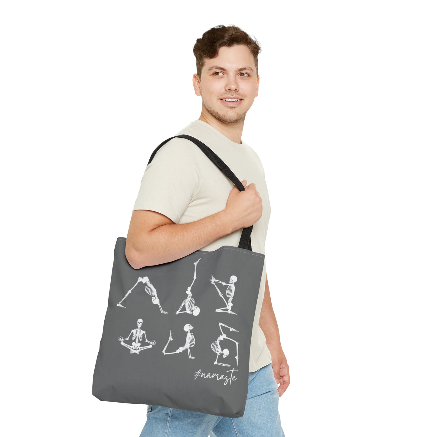 Skeleton Namaste Tote Bag (AOP)