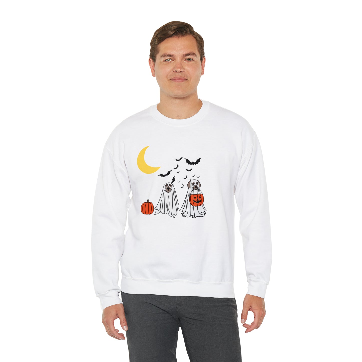 Halloween Ghost Pups Heavy Blend™ Crewneck Sweatshirt