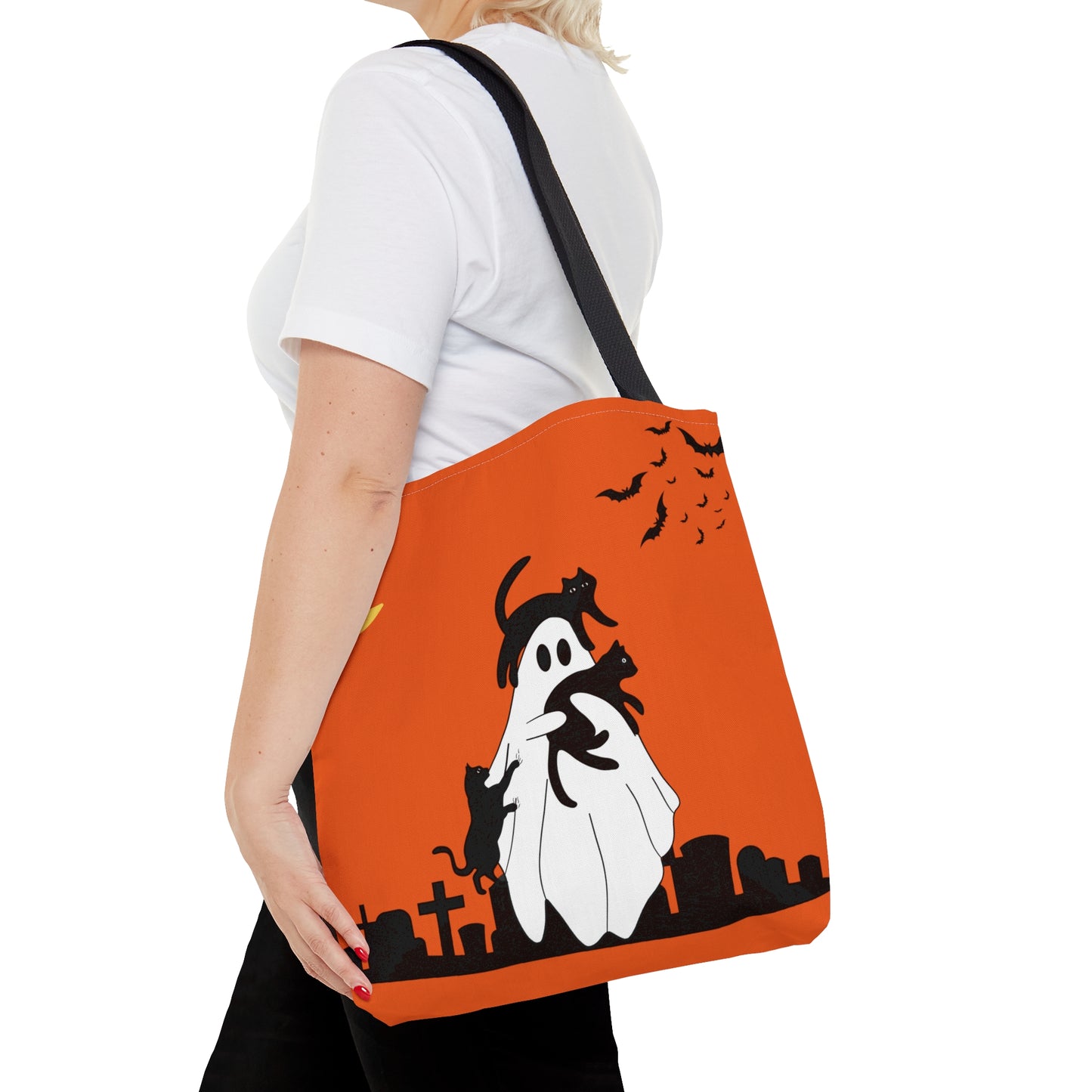 Halloween Ghost with Cats  Tote Bag