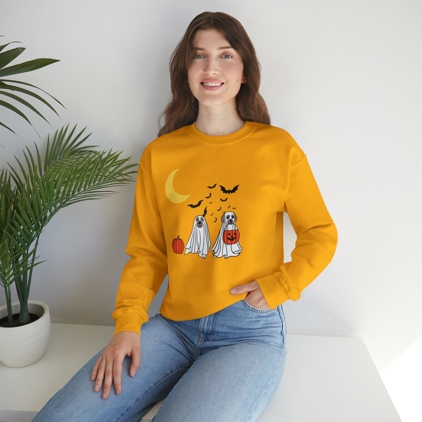 Halloween Ghost Pups Heavy Blend™ Crewneck Sweatshirt