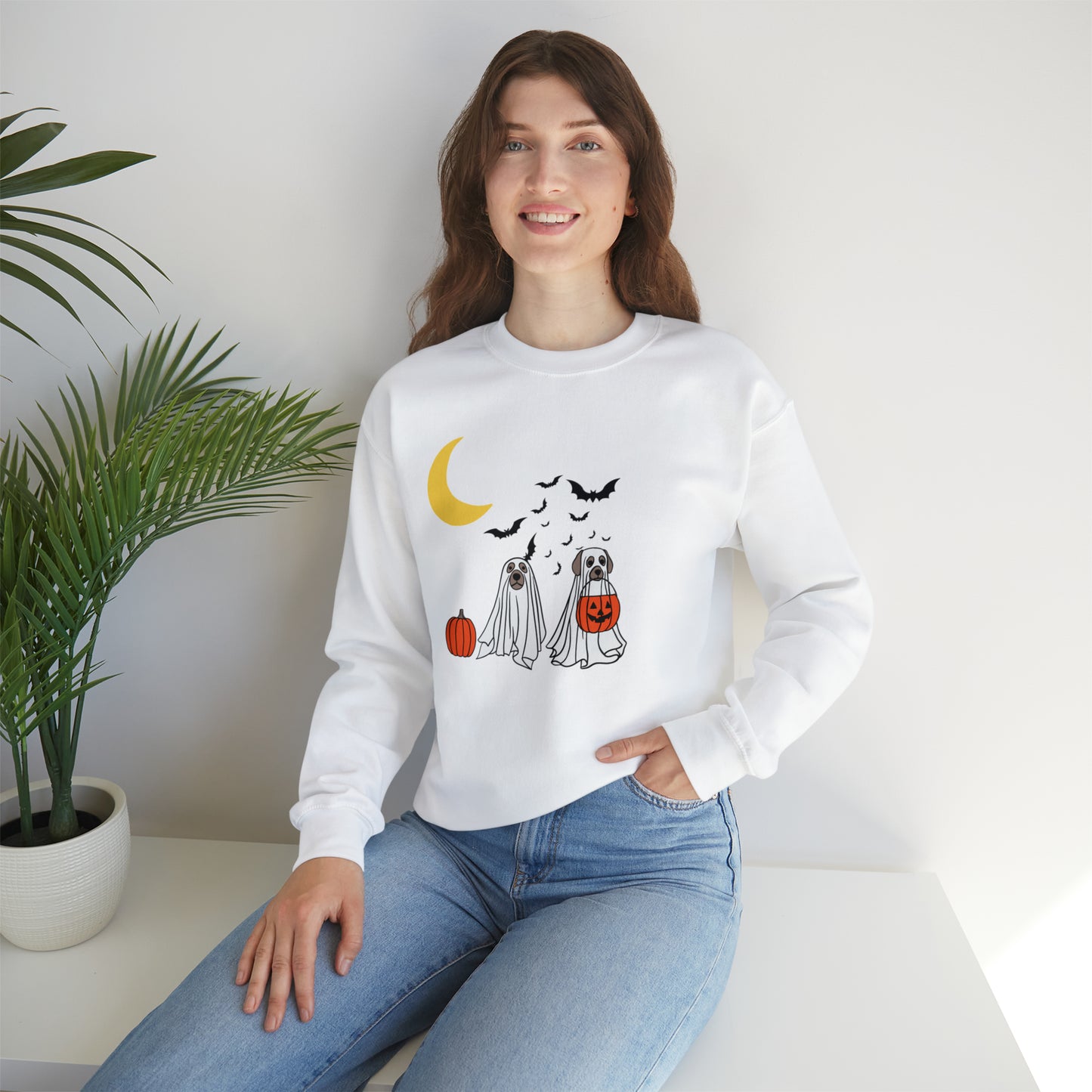 Halloween Ghost Pups Heavy Blend™ Crewneck Sweatshirt