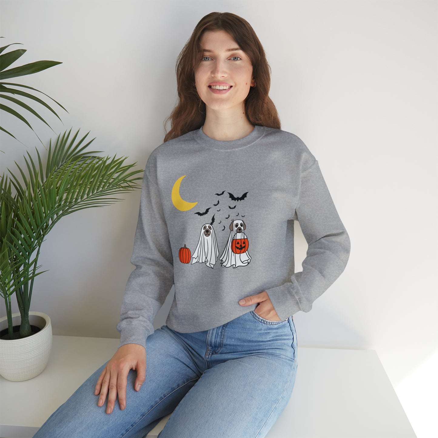 Halloween Ghost Pups Heavy Blend™ Crewneck Sweatshirt